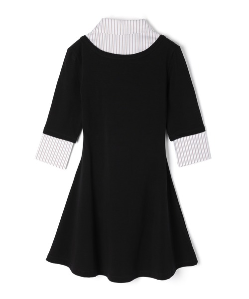 M DOLLY(エムドリー)の「Stripe selena flare dress / ストライプセレーナフレアドレス(ワンピース・レディース・ブラック/グレー・FREE)」の6枚目の写真
