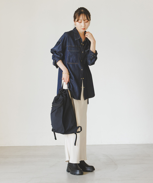 Noble(ノーブル)の「《WEB限定追加》skin/スキン 別注バッグパック(バックパック/リュック・レディース・ベージュ/ブラック・FREE)」の4枚目の写真