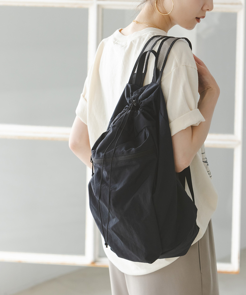 Noble(ノーブル)の「《WEB限定追加》skin/スキン 別注バッグパック(バックパック/リュック・レディース・ベージュ/ブラック・FREE)」の5枚目の写真