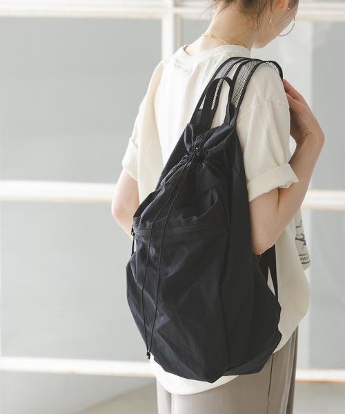 Noble(ノーブル)の「《WEB限定追加》skin/スキン 別注バッグパック(バックパック/リュック・レディース・ベージュ/ブラック・FREE)」の6枚目の写真