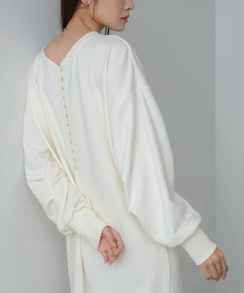 Bab(バブ)の「【選べるサイズ展開】前後2WAYホックプリントマーメイドスウェットワンピース(ワンピース・レディース・チャコールグレー/アイボリー/杢グレー・SMALL/MEDIUM)」の9枚目の写真