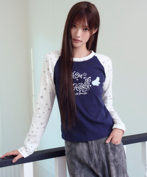 THE GREEN LAB（ザグリーンラボ）の「スター LAGRANG 配色Tシャツ [メランジグレー]（Tシャツ/カットソー・レディース・その他・FREE）」の12枚目の写真