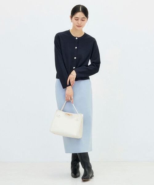 NOLLEY’S（ノーリーズ）の「《調温性》ミラノリブニットジャケット（カーディガン/ボレロ・レディース・ダークネイビー/ブラック系その他/ピンク系その他/ベージュ系その他・36/38）」の12枚目の写真