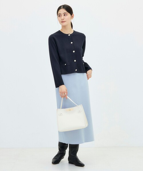 NOLLEY’S（ノーリーズ）の「《調温性》ミラノリブニットジャケット（カーディガン/ボレロ・レディース・ダークネイビー/ブラック系その他/ピンク系その他/ベージュ系その他・36/38）」の13枚目の写真