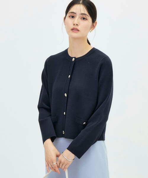 NOLLEY’S（ノーリーズ）の「《調温性》ミラノリブニットジャケット（カーディガン/ボレロ・レディース・ダークネイビー/ブラック系その他/ピンク系その他/ベージュ系その他・36/38）」の21枚目の写真