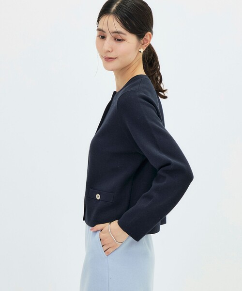 NOLLEY’S（ノーリーズ）の「《調温性》ミラノリブニットジャケット（カーディガン/ボレロ・レディース・ダークネイビー/ブラック系その他/ピンク系その他/ベージュ系その他・36/38）」の22枚目の写真