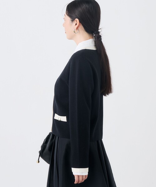 NOLLEY’S（ノーリーズ）の「《調温性》ミラノリブニットジャケット（カーディガン/ボレロ・レディース・ダークネイビー/ブラック系その他/ピンク系その他/ベージュ系その他・36/38）」の6枚目の写真