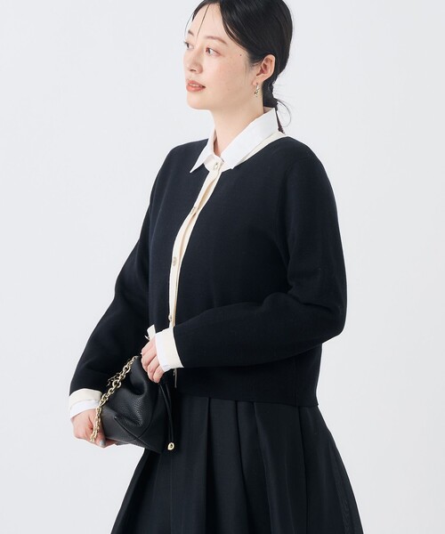 NOLLEY’S（ノーリーズ）の「《調温性》ミラノリブニットジャケット（カーディガン/ボレロ・レディース・ダークネイビー/ブラック系その他/ピンク系その他/ベージュ系その他・36/38）」の7枚目の写真