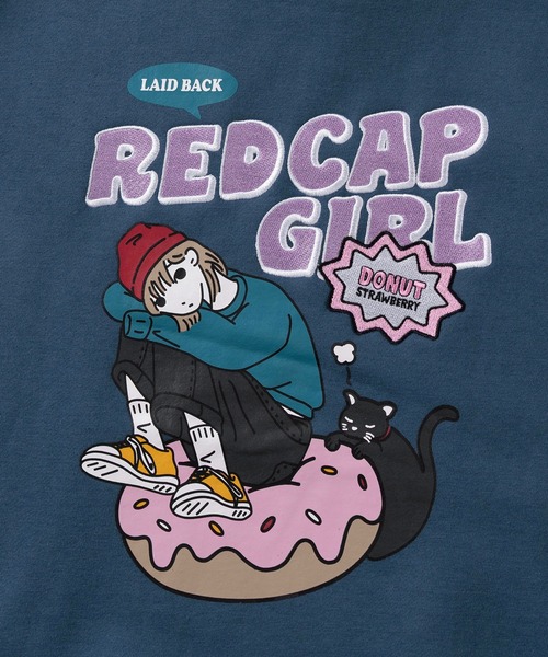 Red Cap Girl（レッドキャプガール）の「【70】【RCG/レッドキャップガール】ヘビーウェイト バックプリント パーカー/プルパーカー/フーディー/オーバーサイズ/キャラクター/バック刺繍/裏起毛/ユニセックス/レディース/メンズ（パーカー・メンズ・レッド/ブルー/グリーン/ブラック/ホワイト・M/XL/L）」の17枚目の写真