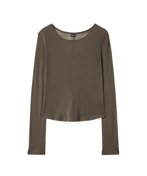 RENSE(レンセ)の「Sheer Layered Long Sleeve Tee Moca(Tシャツ/カットソー・レディース・その他・OS)」の3枚目の写真