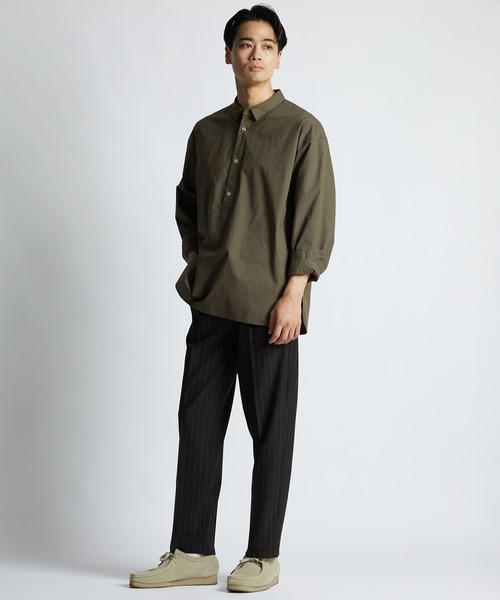 LANVIN en Bleu（ランバンオンブルー）の「タイプライター ショートカラー プルオーバーシャツ（シャツ/ブラウス・メンズ・オリーブ/ホワイト/ネイビー・46/50/52/48）」の8枚目の写真