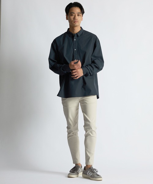 LANVIN en Bleu（ランバンオンブルー）の「タイプライター ショートカラー プルオーバーシャツ（シャツ/ブラウス・メンズ・オリーブ/ホワイト/ネイビー・46/50/52/48）」の6枚目の写真