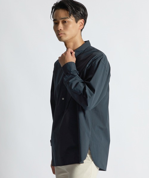 LANVIN en Bleu（ランバンオンブルー）の「タイプライター ショートカラー プルオーバーシャツ（シャツ/ブラウス・メンズ・オリーブ/ホワイト/ネイビー・46/50/52/48）」の7枚目の写真