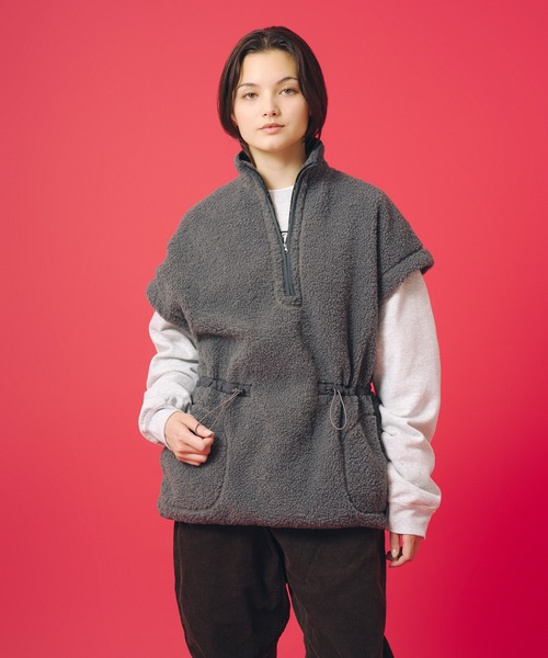 KAVU(カブー)の「KAVU/カブー W's Boa Vest/ボアベスト(ベスト・レディース・グレー/モカ/ブラック・MEDIUM)」の1枚目の写真