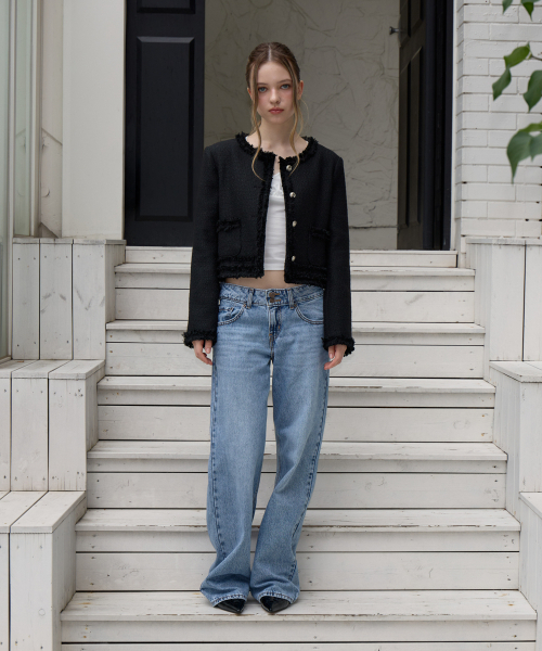 ROSEFRANTZ（ロゼフランツ）の「Soft Fringe Tweed Jacket [Black]（その他アウター・レディース・ブラック・OS）」の2枚目の写真