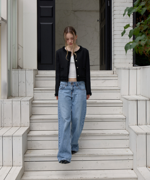 ROSEFRANTZ（ロゼフランツ）の「Soft Fringe Tweed Jacket [Black]（その他アウター・レディース・ブラック・OS）」の3枚目の写真
