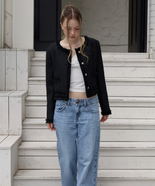ROSEFRANTZ（ロゼフランツ）の「Soft Fringe Tweed Jacket [Black]（その他アウター・レディース・ブラック・OS）」の4枚目の写真
