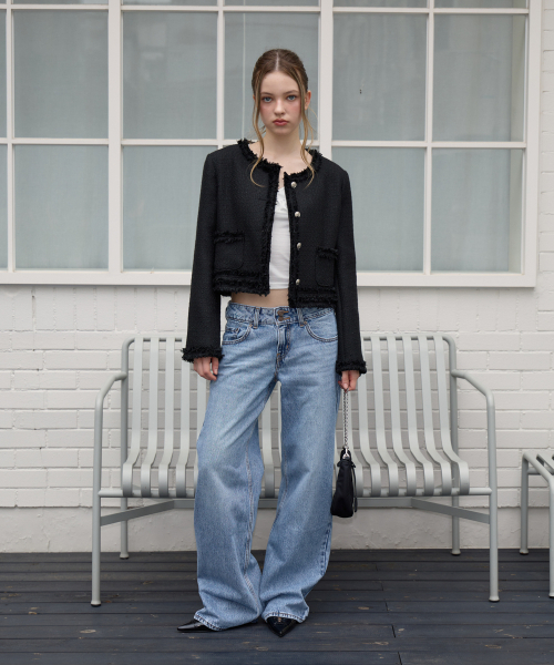ROSEFRANTZ（ロゼフランツ）の「Soft Fringe Tweed Jacket [Black]（その他アウター・レディース・ブラック・OS）」の5枚目の写真