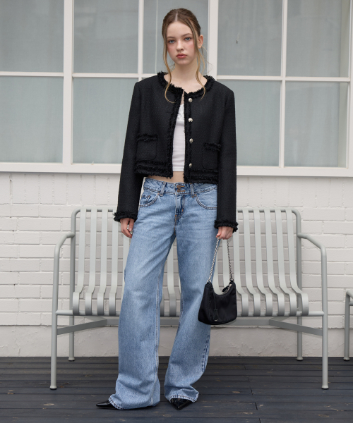 ROSEFRANTZ（ロゼフランツ）の「Soft Fringe Tweed Jacket [Black]（その他アウター・レディース・ブラック・OS）」の6枚目の写真