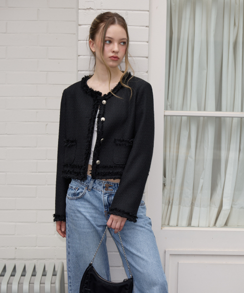 ROSEFRANTZ（ロゼフランツ）の「Soft Fringe Tweed Jacket [Black]（その他アウター・レディース・ブラック・OS）」の10枚目の写真