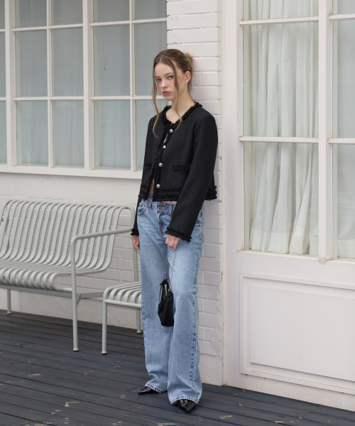 ROSEFRANTZ（ロゼフランツ）の「Soft Fringe Tweed Jacket [Black]（その他アウター・レディース・ブラック・OS）」の11枚目の写真