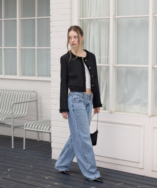 ROSEFRANTZ（ロゼフランツ）の「Soft Fringe Tweed Jacket [Black]（その他アウター・レディース・ブラック・OS）」の12枚目の写真