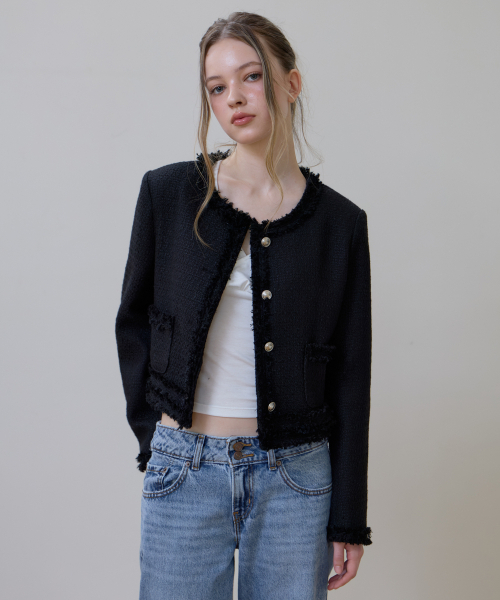 ROSEFRANTZ（ロゼフランツ）の「Soft Fringe Tweed Jacket [Black]（その他アウター・レディース・ブラック・OS）」の18枚目の写真