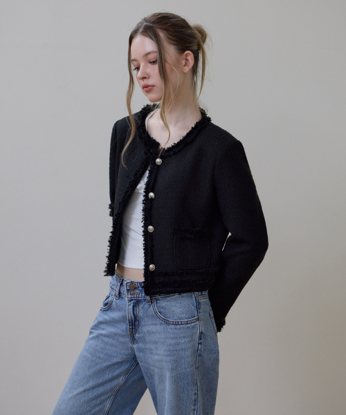 ROSEFRANTZ（ロゼフランツ）の「Soft Fringe Tweed Jacket [Black]（その他アウター・レディース・ブラック・OS）」の19枚目の写真