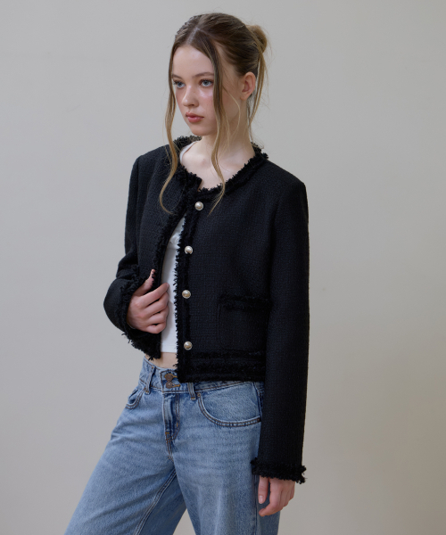 ROSEFRANTZ（ロゼフランツ）の「Soft Fringe Tweed Jacket [Black]（その他アウター・レディース・ブラック・OS）」の20枚目の写真