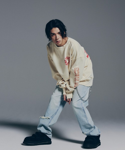 RULE THE FATE(ルールザフェイト)の「RTF CIRCLE SWEAT PULLOVER/サークルスウェットプルオーバー(スウェット・メンズ・ベージュ/ブラック・0/1/2)」の1枚目の写真