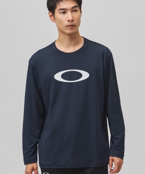 OAKLEY(オークリー)の「オークリー OAKLEY ENHANCE QD LS TEE BOLD EVO 5.7(Tシャツ/カットソー・メンズ・ネイビー/ホワイト・S/M/L/LL/3L)」の1枚目の写真