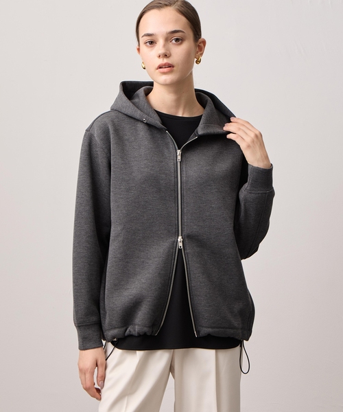 LE SOUK HOLIDAY(ルスークホリデー)の「裾ドロストWジップパーカー(Tシャツ/カットソー・レディース・チャコールグレー/ダークブラウン/オフホワイト・L/M)」の10枚目の写真