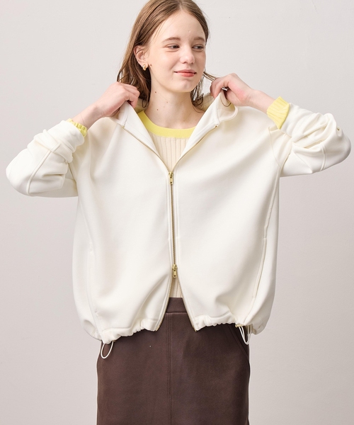 LE SOUK HOLIDAY(ルスークホリデー)の「裾ドロストWジップパーカー(Tシャツ/カットソー・レディース・チャコールグレー/ダークブラウン/オフホワイト・L/M)」の12枚目の写真