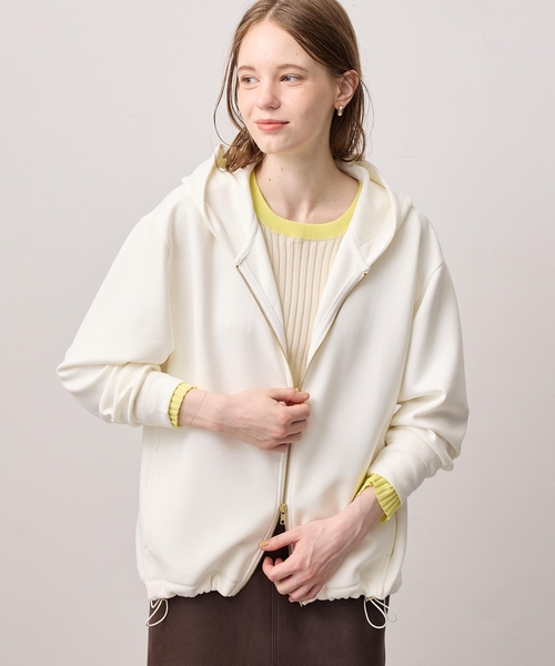 LE SOUK HOLIDAY(ルスークホリデー)の「裾ドロストWジップパーカー(Tシャツ/カットソー・レディース・チャコールグレー/ダークブラウン/オフホワイト・L/M)」の14枚目の写真
