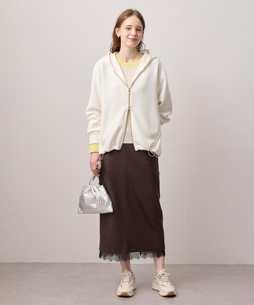LE SOUK HOLIDAY(ルスークホリデー)の「裾ドロストWジップパーカー(Tシャツ/カットソー・レディース・チャコールグレー/ダークブラウン/オフホワイト・L/M)」の16枚目の写真