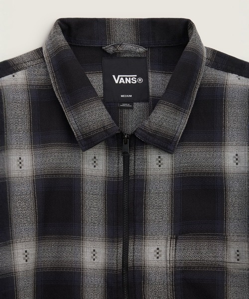 VANS(バンズ)の「LARKSPUR ジップフランネルシャツ / Larkspur Zip Plaid Flannel Shirt Black VN000U57BLK1(シャツ/ブラウス・メンズ・ブラック・X-LARGE/SMALL/MEDIUM/LARGE)」の3枚目の写真