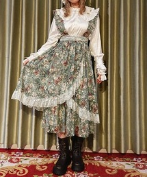 スカート（グリーン・カーキ/緑色系・花柄・ボタニカル柄