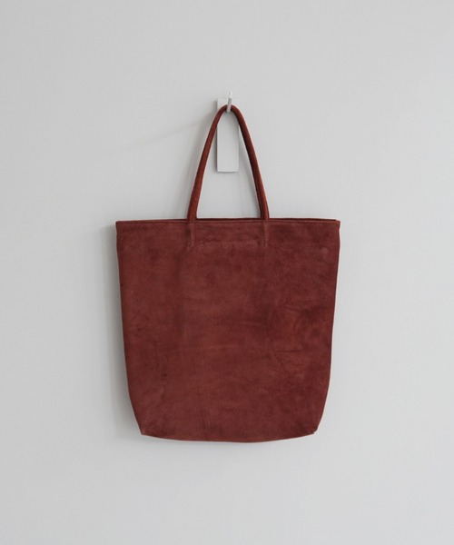 TIDEWAY（タイドウェイ）の「PIGSUEDE TOTE（トートバッグ・レディース・チャコールグレー/ブラック/サーモンピンク/ブラウン/ベージュ・FREE）」の6枚目の写真