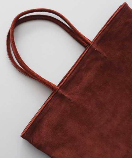TIDEWAY（タイドウェイ）の「PIGSUEDE TOTE（トートバッグ・レディース・チャコールグレー/ブラック/サーモンピンク/ブラウン/ベージュ・FREE）」の7枚目の写真