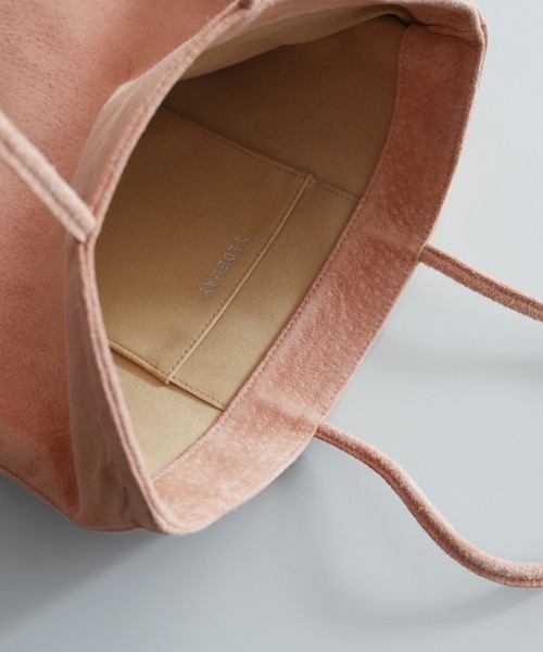 TIDEWAY（タイドウェイ）の「PIGSUEDE TOTE（トートバッグ・レディース・チャコールグレー/ブラック/サーモンピンク/ブラウン/ベージュ・FREE）」の13枚目の写真