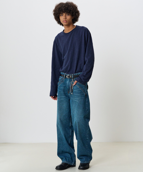 NOUN(ノウン)の「ストラクチャー デニムパンツ (ブルー)(デニムパンツ・メンズ・ブルー・LARGE/MEDIUM/SMALL)」の3枚目の写真