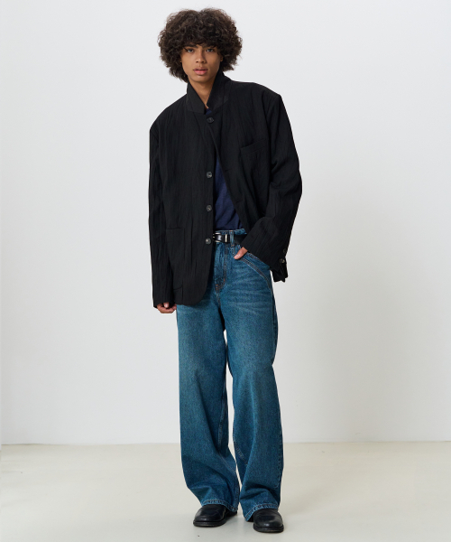 NOUN(ノウン)の「ストラクチャー デニムパンツ (ブルー)(デニムパンツ・メンズ・ブルー・LARGE/MEDIUM/SMALL)」の4枚目の写真