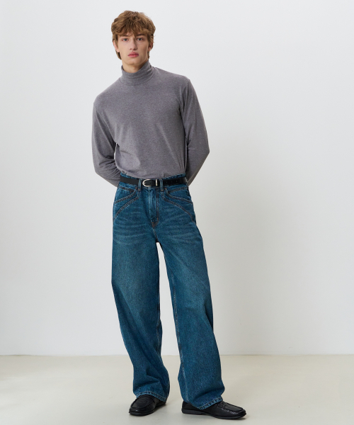 NOUN(ノウン)の「ストラクチャー デニムパンツ (ブルー)(デニムパンツ・メンズ・ブルー・LARGE/MEDIUM/SMALL)」の6枚目の写真