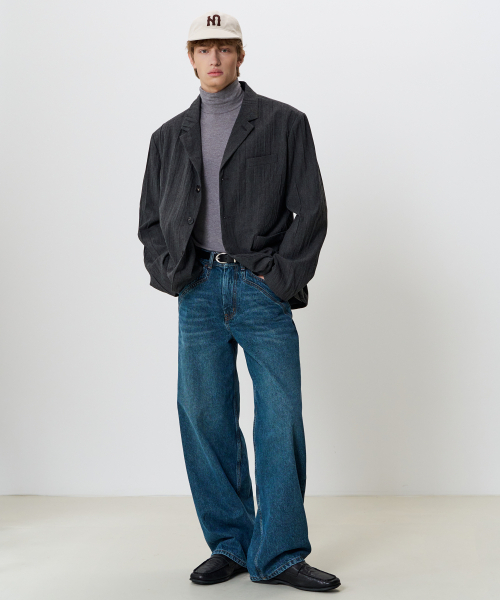 NOUN(ノウン)の「ストラクチャー デニムパンツ (ブルー)(デニムパンツ・メンズ・ブルー・LARGE/MEDIUM/SMALL)」の7枚目の写真