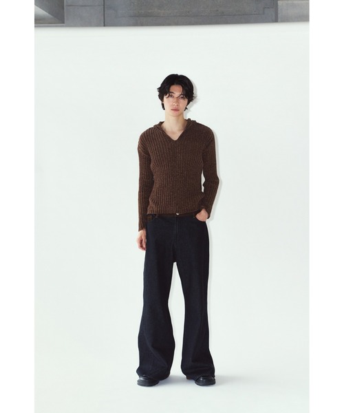Knuth Marf（クヌースマーフ）の「rib hoodie boucle knit（ニット/セーター・レディース・ブラウン/カーキ/ピンク・FREE）」の4枚目の写真