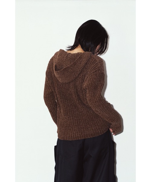 Knuth Marf（クヌースマーフ）の「rib hoodie boucle knit（ニット/セーター・レディース・ブラウン/カーキ/ピンク・FREE）」の8枚目の写真