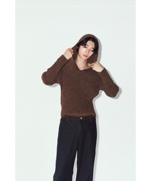 Knuth Marf（クヌースマーフ）の「rib hoodie boucle knit（ニット/セーター・レディース・ブラウン/カーキ/ピンク・FREE）」の12枚目の写真