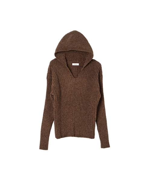 Knuth Marf（クヌースマーフ）の「rib hoodie boucle knit（ニット/セーター・レディース・ブラウン/カーキ/ピンク・FREE）」の13枚目の写真