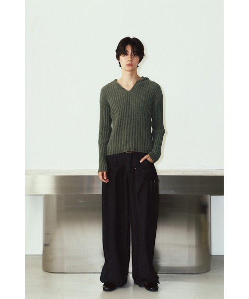 Knuth Marf（クヌースマーフ）の「rib hoodie boucle knit（ニット/セーター・レディース・ブラウン/カーキ/ピンク・FREE）」の16枚目の写真