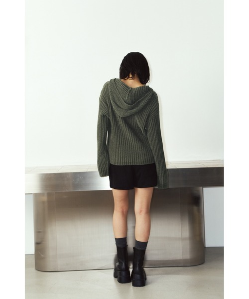Knuth Marf（クヌースマーフ）の「rib hoodie boucle knit（ニット/セーター・レディース・ブラウン/カーキ/ピンク・FREE）」の19枚目の写真